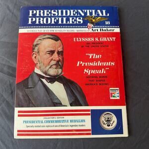 Presidential Profiles Ulysses S Grant LP Record Book Medal Art Baker Vol 18